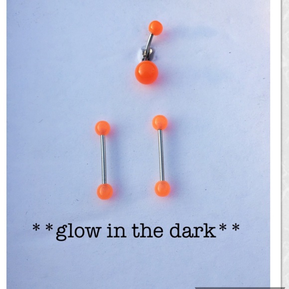 Jewelry Glow In The Dark Belly Ring Nipple Barbell Set Poshmark